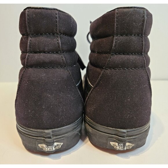 Vans Mens Sk8-Hi Skate Shoes Triple Black Solid 721356 Fabric High Top Size 11.5 - Picture 10 of 13
